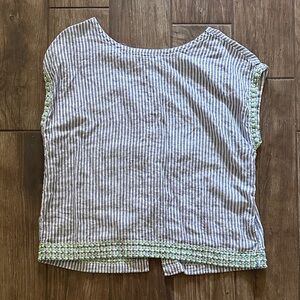 Chic Striped Blue and White Blouse